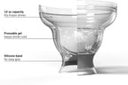 HOST FREEZE Margarita Cocktail Glasses, Frozen Cup Double Wall Insulated Daiquiri Plastic Tumblers Set Fun Tequila Drinking Cups Grey Set of 2