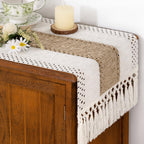 Boho Table Runner Fall Farmhouse Rustic Dining Dresser Scarf Home Decor