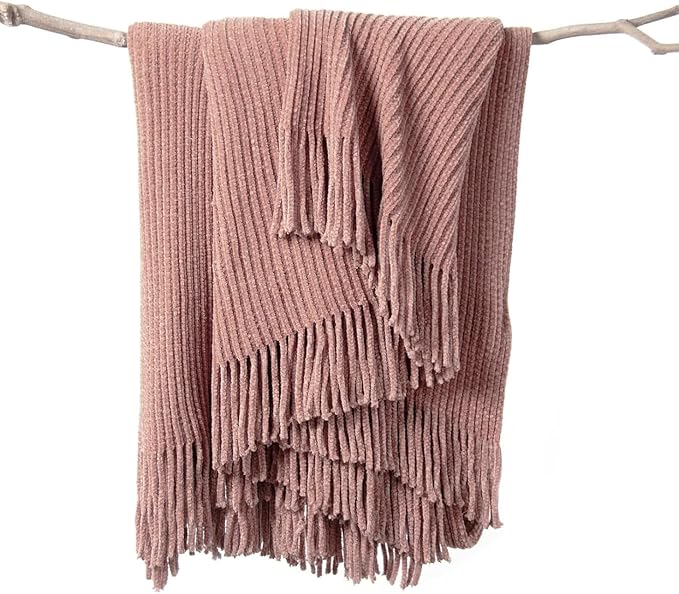 lifein Throw Blanket for Couch, Soft Boho Decor Bed Throw, Cozy Chenille by lifein