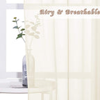 NICETOWN Sheer Curtain Panels 96 inch Cream Beige - Image 3