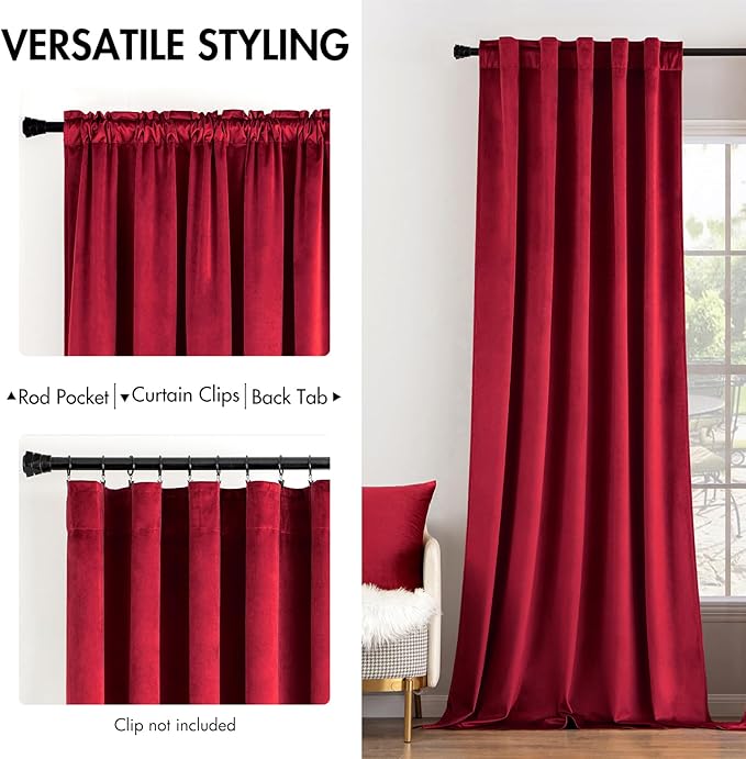 MIULEE Velvet Curtains 96 inches - Image 2