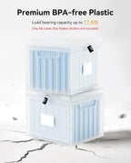 Lockable Plastic File Box with Lid for Letter-Size