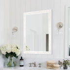 Tanmicoshomy White Shell Framed Wall Mirrors for Bathroom 24x36 Inch