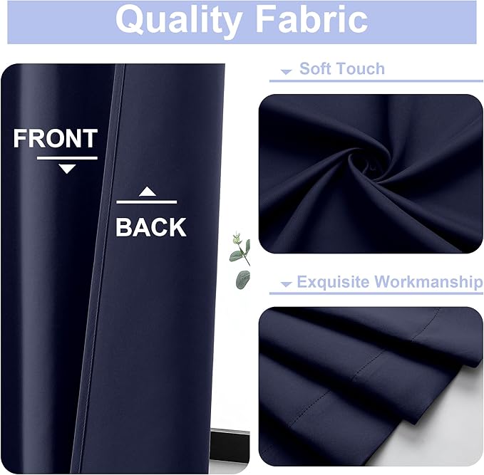 Simplebrand Ava Navy Blue Blackout Curtains - Image 2