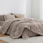 Love's cabin Full Comforter Set, 7 Pieces Bed in a Bag, Burlwood