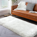 White Fluffy Rug for Bedroom, Soft Shag Rug for Sofa Couch Cushion, Cozy Shaggy - Image 2