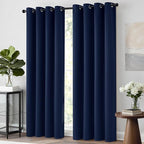 Yakamok Black Out Curtains 63 Inch Long Room Darkening Thermal Insulated - Image 2