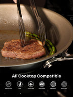 Redchef Titanium Ceramic Nonstick Frying Pan 9.5" & Lid, Oven Safe to 600F