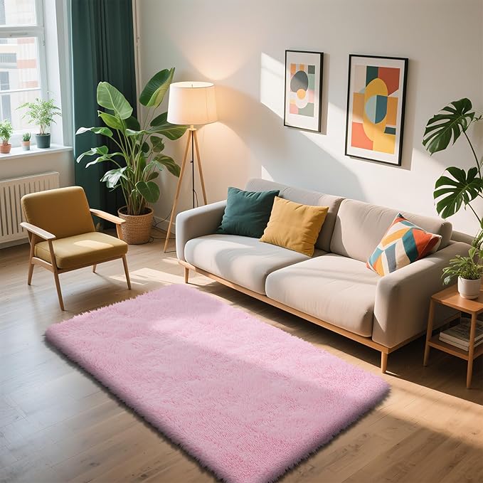 Shag Area Rug for Bedroom 3x5, Soft Fuzzy Rug Non-Shedding Indoor Plush Carpet - Image 6