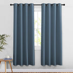 NICETOWN Smoky Blue Doorway Curtains 78 inches Long, Grommet Privacy Door by NICETOWN