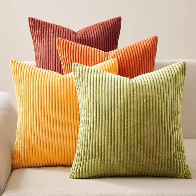Topfinel Fall 20x20 Set of 4 Couch Decorative Pillow Covers, Modern Burnt - Image 2