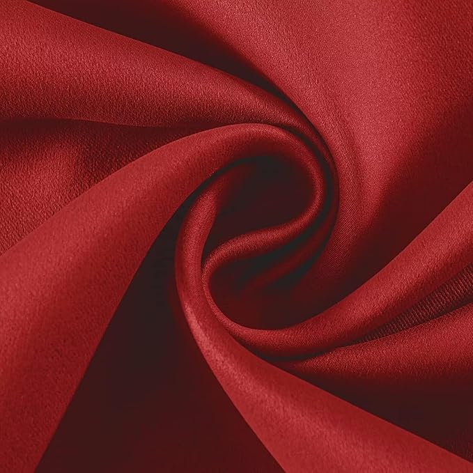 Joydeco Red Custom Solid Single Blackout Curtain - Image 3