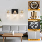 3 Light Bathroom Wall Light Fixture Vanity Wall Lights Over Mirror
