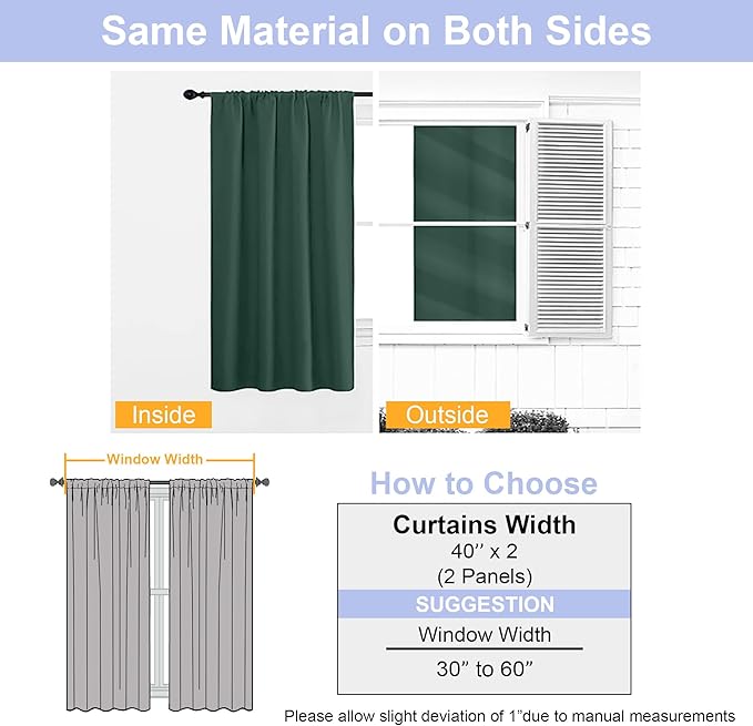 Simplebrand Ava Ever Green Short Blackout Curtains - Image 8