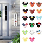 Cute Mouse Interchangeable Seasonal Welcome Door Sign