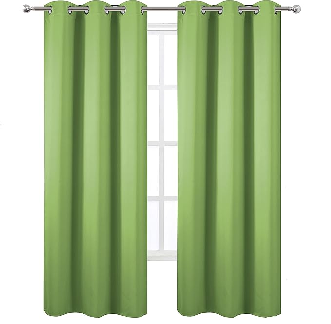LEMOMO Light Green Thermal Blackout Curtains/42 x 95 Inch/Set of 2 Panels Room - Image 2