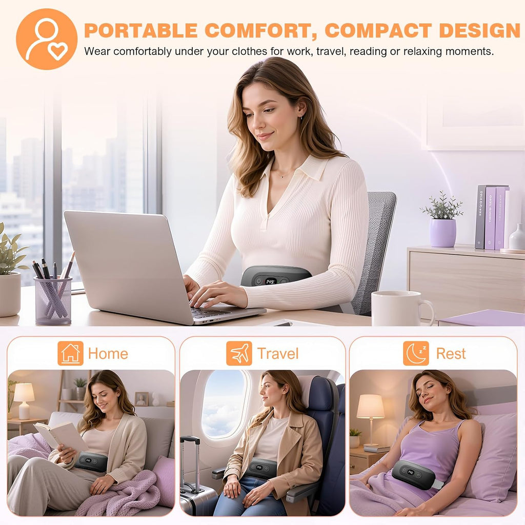 GLYDUNY Portable Cordless Heating Pad, Wearable Rechargeable Heat Pad