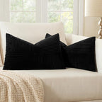 MIULEE Black Decorative Lumbar Throw Pillow Covers 14x22 Inch by MIULEE