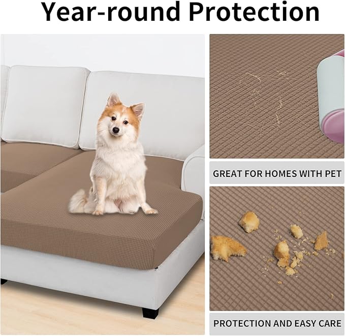 Easy-Going Stretch 4 Pieces Couch Cushion Covers - Image 3