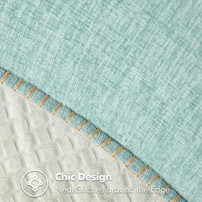 MIULEE Pack of 2 Couch Throw Pillow Covers 18x18 Inch Coastal Aqua Blue - Image 2