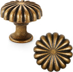 Antique Brass Cabinet Knobs，10 Pack Solid Drawer Pulls for Dressers
