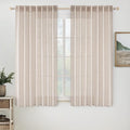MIULEE Natural White Linen Curtains 60 Inch Length 2 Panels by MIULEE