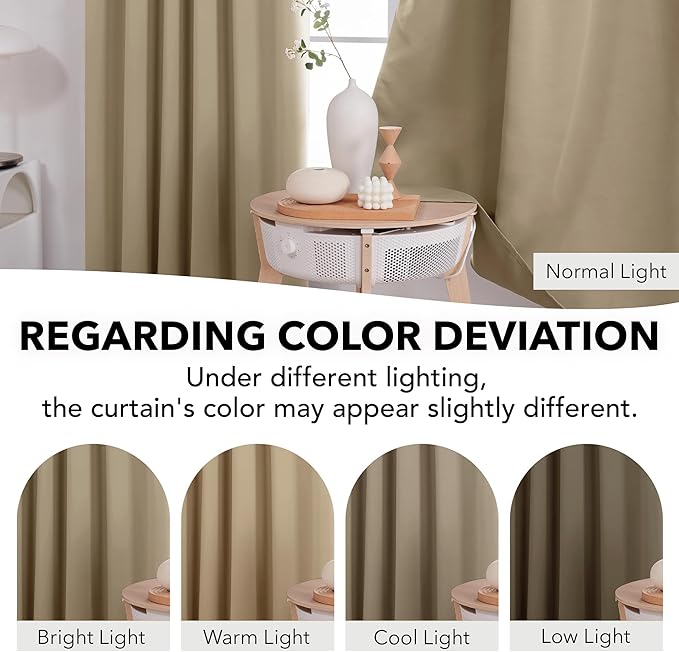 Deconovo Blackout Curtains for Kitchen Window Back Tab and Rod Pocket Curtains - Image 6