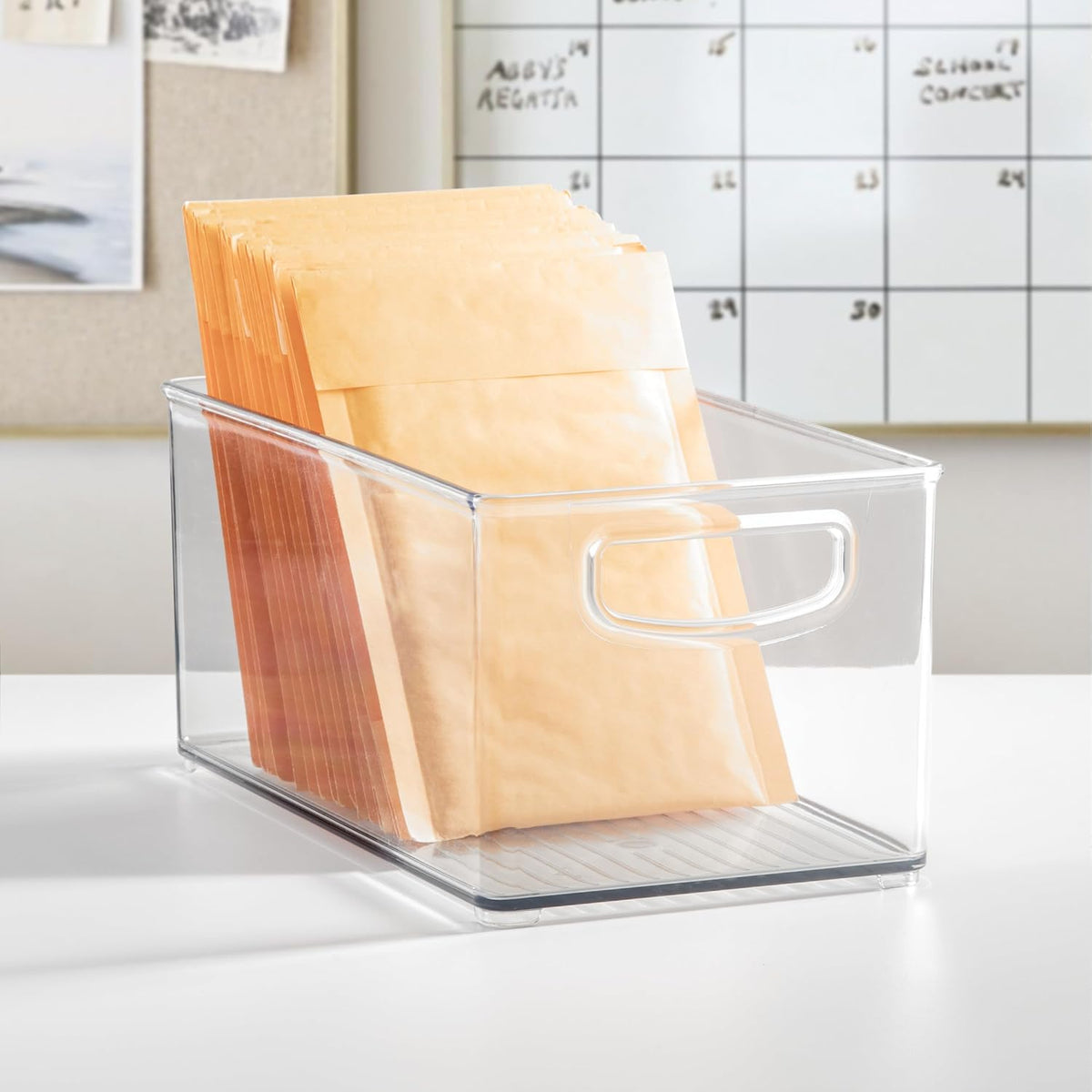 iDesign Stackable Clear Plastic Bin, 2-Pack