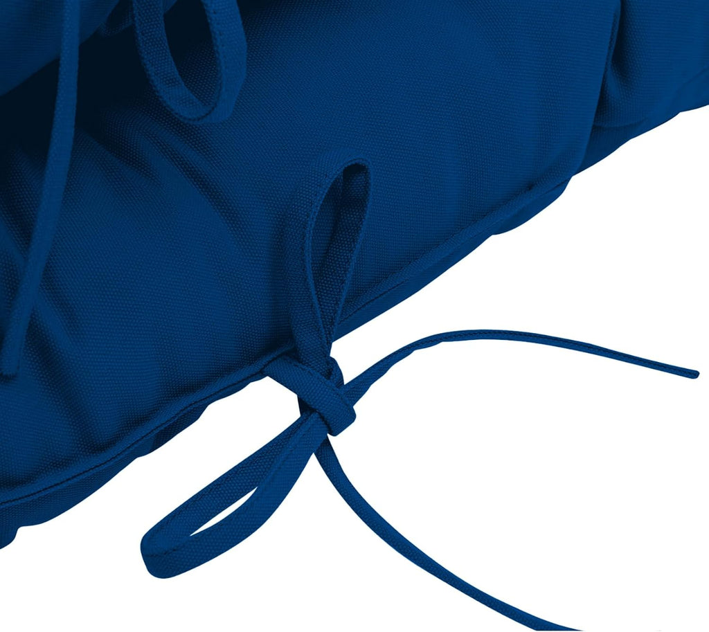 QILLOWAY Outdoor Swing Cushion Waterproof Replacement Cushion for 3 Seater Porch Patio Bench, 51 Inch Polyester Outdoor Cushion with Backrest & Ties, Royal Blue