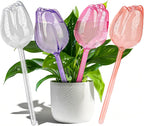 4 Pcs Plastic Self Watering Globes Bulbs for Indoor & Outdoor Plants, Tulip Self Plant Watering Globes, Automatic Plant Watering Devices for Houseplants