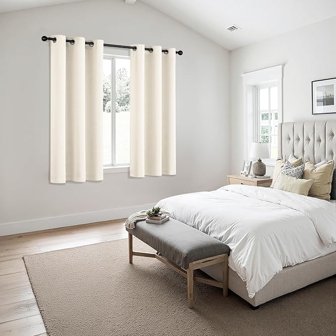 MIULEE Beige White Blackout Curtains - Image 6
