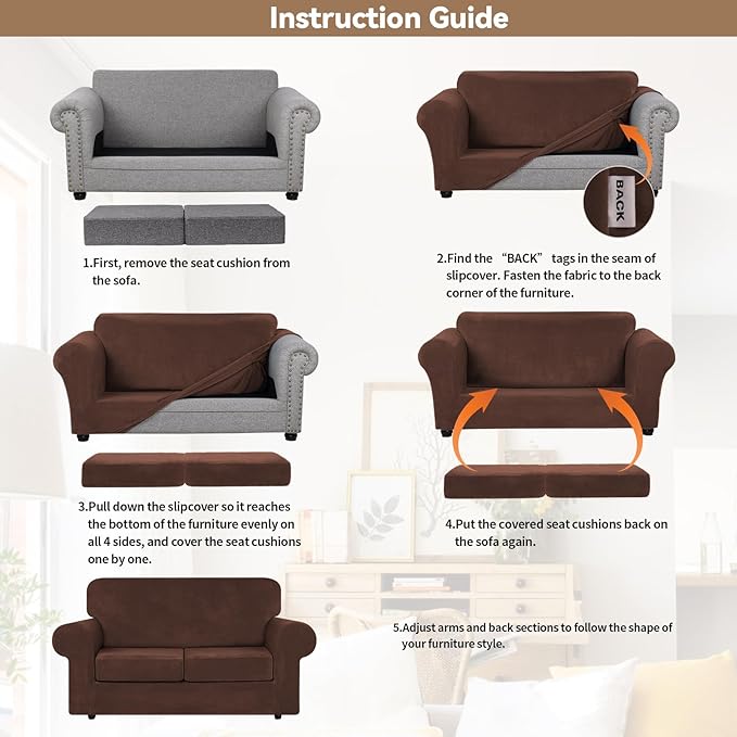 WEERRW Velvet Couch Covers for 2 Cushion Couch Sofa - Image 6