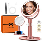 B Beauty Planet Makeup Mirror, Double-Sided Lighted Magnifying Mirror 30X