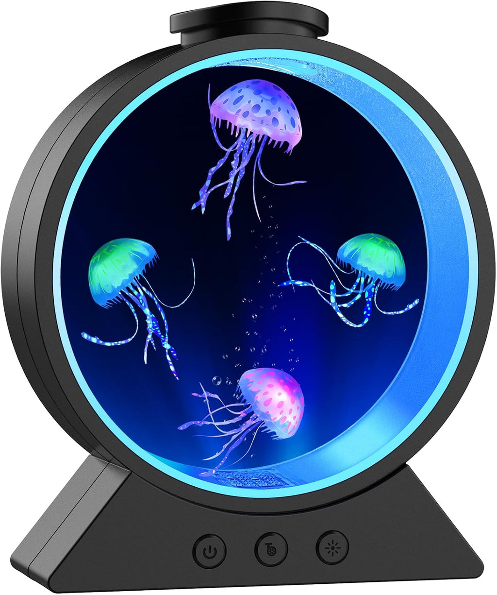Jellyfish Lamp for Sleep Anxiety Calming Night Light for Bedroom(Black)