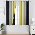 Estelar Textiler Black and Yellow Ombre Blackout Curtains 45 Inches Long by ESTELARTEXTILER