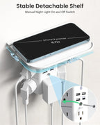 Mifaso Outlet Extender with Shelf and Night Light, 1800J Surge Protector