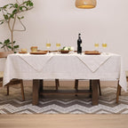 100% Linen Tablecloth for Rectangle Table with 4PCS Linen Napkins