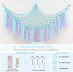 Stuffed Animals Net LED Light Toy Hammock for Kids Bedroom Storage