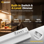 24" Under Cabinet Lighting Fixture for Kitchen, Plug in or Hardwired,2-Pack