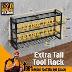 Extra Tall Power Tool Organizer Wall Mount, Drill Holder Storage Rack Shelf