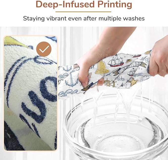 OPPODREAM Nautical Soft Area Rugs 5x7, Washable White Rug - Image 7