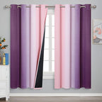 Estelar Textiler Ombre Pink and Purple Blackout Curtains 72 Inch Length 2 Panels by ESTELARTEXTILER