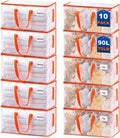 KYODOLED 10-Pack Clear Moving Bags Heavy Duty Extra Large, Storage Totes