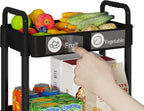 3 Tier Rolling Cart with Wheels, Utility Storage Carts,Black