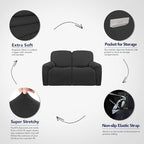 PureFit Super Stretch Loveseat Recliner Sofa Couch Cover - Image 3