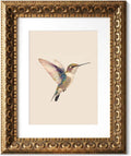 Wemandh Vintage Gold Framed Hummingbird Canvas Wall Art (8"x10")