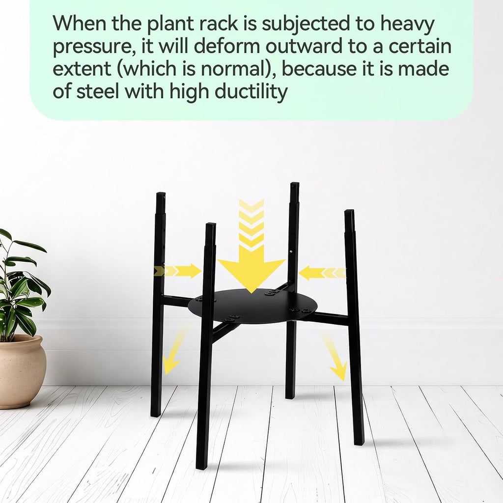 Plant Stand Indoor, Width Adjustable Metal Planter Stand, Fits Up 9.6 - 13.6 Inch Pots, Heavy Duty Potted Plant Holder for Home Garden Patio