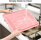 ukeetap Extra Large Expandable Silverware Organizer, Flatware Tray, Pink