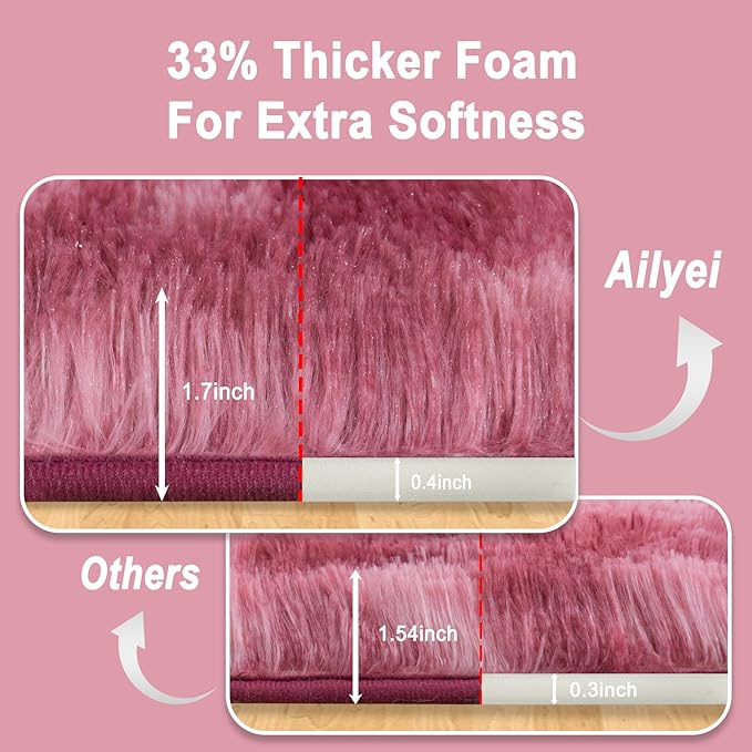 Soft Runner Rugs for Bedroom Hallways, 2x6 Tie-Dyed Blush Pink Fluffy Shag - Image 2