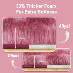 Soft Runner Rugs for Bedroom Hallways, 2x6 Tie-Dyed Blush Pink Fluffy Shag - Image 2